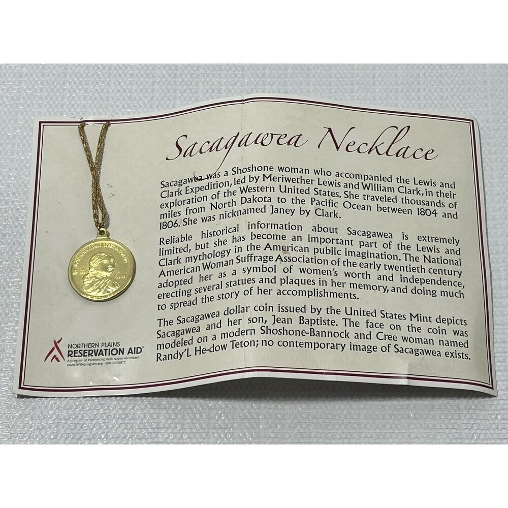 SACAGAWEA Native American Coin Necklace American Indian‎ Relief Council